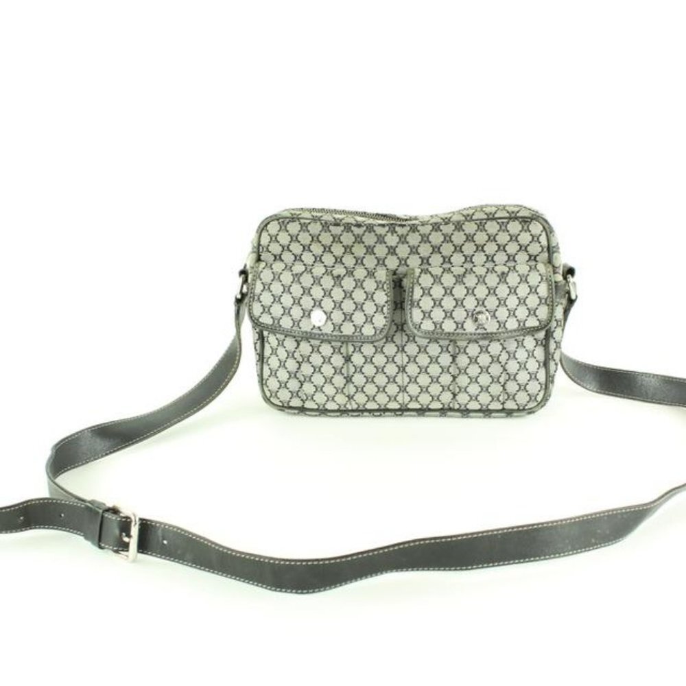 Céline Navy Blue Monogram Macadam Messenger Bag